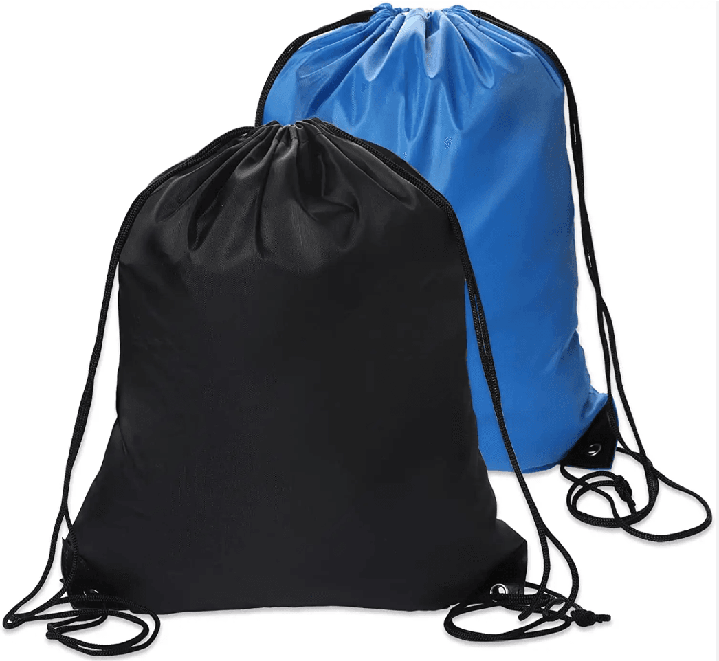 Drawstring Backpack Water Resistant String Bag Sports Gym Sack with Side Pockets on sale